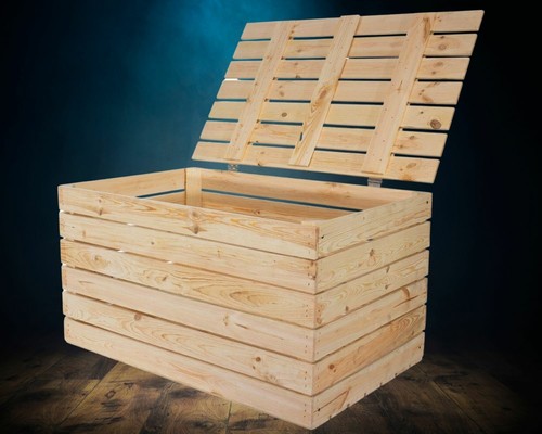 Holztruhe mit deckel - mit,