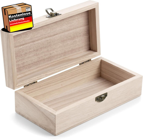 Holzkiste mit deckel 20x10x6 - deckel,