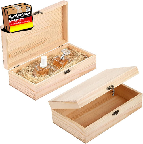 Holzkiste mit deckel - mit, 20x12x7cm