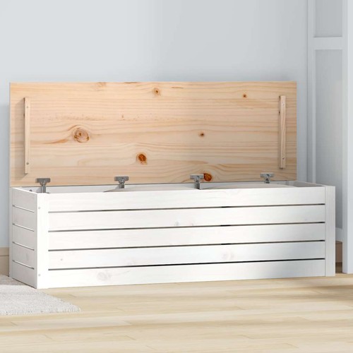 Holztruhe weiß kiefer - weiß,
