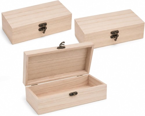Holzkiste mit deckel 20x10x5cm - mit,