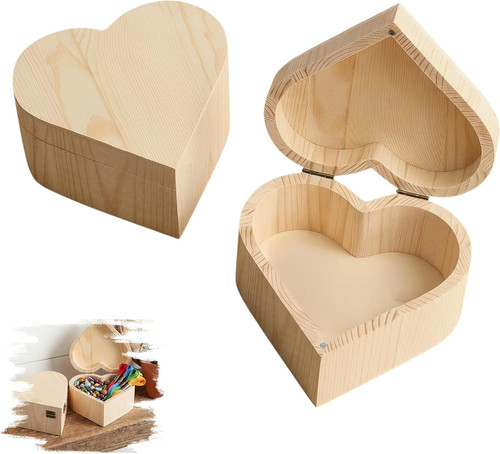 Holzkiste schmuckbox herzform - schmuckbox,